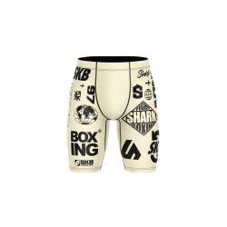 Calças grappling em lycra Shark SKB97 (bege)