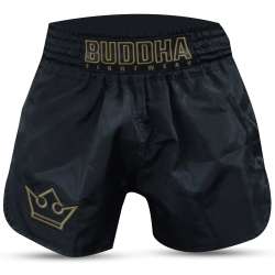 Calças de muay thai old school Buddha preta
