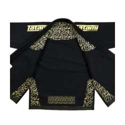 Tatami jiu jitsu kimono de recarge preto amarelo 3