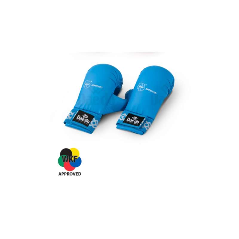 Luvas de karaté Daedo WKF (azul) com polegar Luvas de karaté Daedo WKF (azul) com polegar