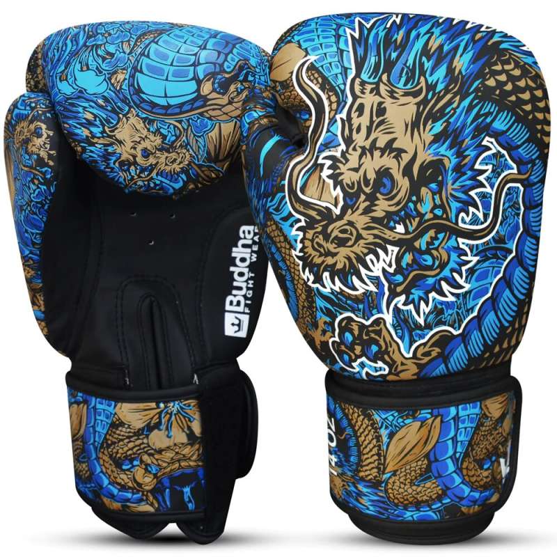 Luvas de boxe Buddha fantasy dragon (azul)
