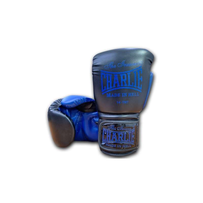 Luvas de boxe Charlie kaos preto azul Luvas de boxe Charlie kaos preto azul