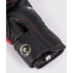 Luvas de boxe Venum elite preto vermelho dourado 6