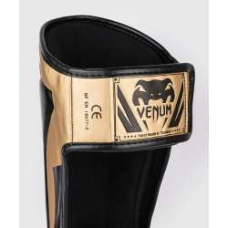 Caneleiras de muay thai Venum elite standup ouro preto 4