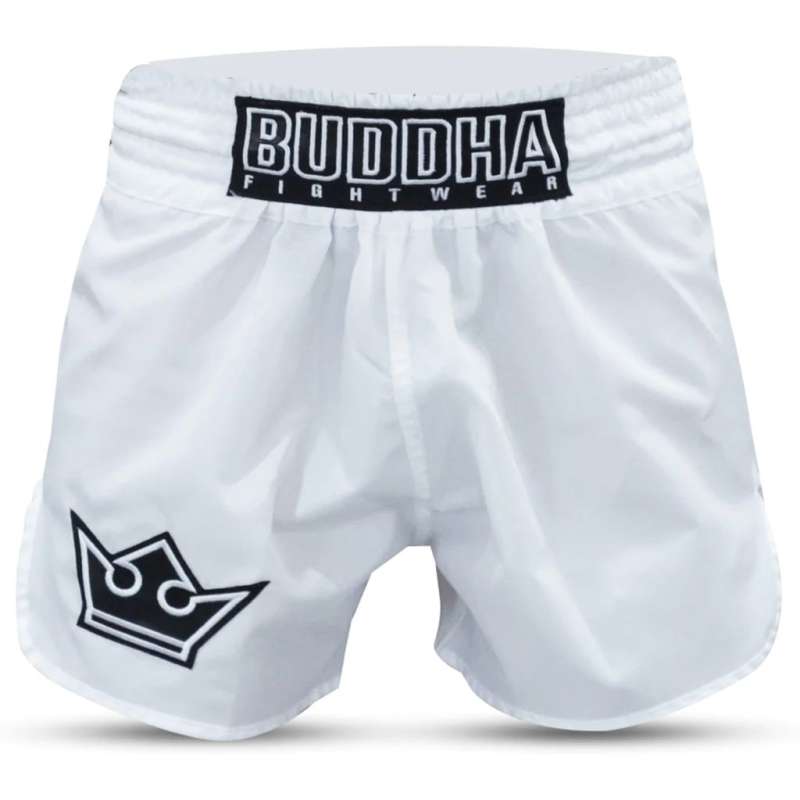 Calças de muay thai premium Buddha branco Calças de muay thai premium Buddha branco